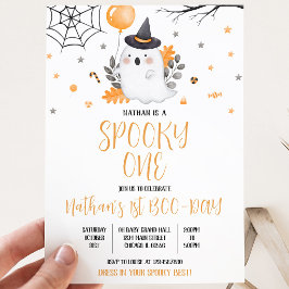 Spookachtige Geest Eén Halloween Verjaardag Kaart