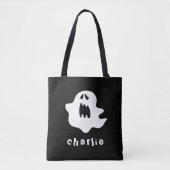 Spookachtige geest en naam Halloween Tote Bag (Voorkant)