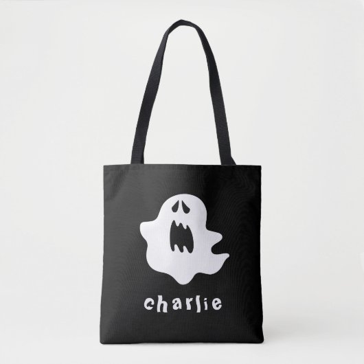 Spookachtige geest en naam Halloween Tote Bag (Voorkant)