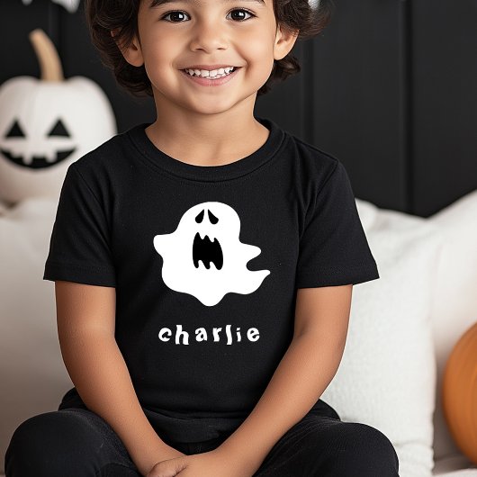 Spookachtige geest en naam kinder Halloween Shirts
