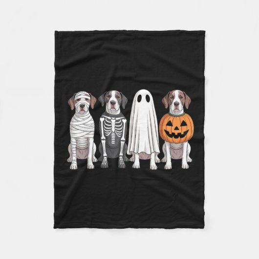 Spookachtige Geest Engels Pointer Pompoen Hallowee Fleece Deken (Voorkant)