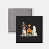 Spookachtige Geest Engels Pointer Pompoen Hallowee Magneet (Voorkant / Achterkant)