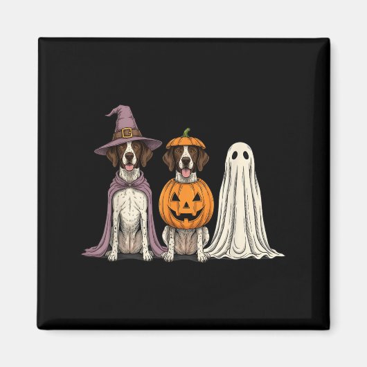 Spookachtige Geest Engels Pointer Pompoen Hallowee Magneet (Voorkant)