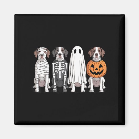 Spookachtige Geest Engelse Pointer Pompoen Hallowe Magneet (Voorkant)