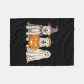 Spookachtige Geest Great Pyrenees Pompoen Hallowee Fleece Deken (Voorkant (Horizontaal))