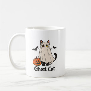 Spookachtige Geest Kat Kop Halloween Geest Kat