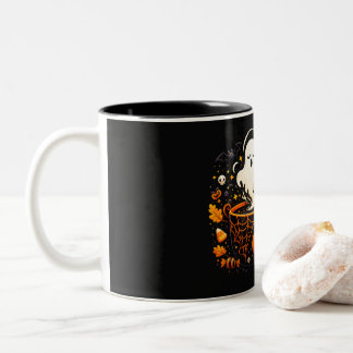 Spookachtige Geest Koffiemok – Halloween Drinkware Tweekleurige Koffiemok