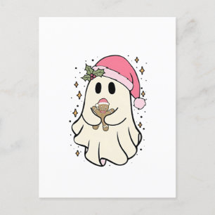 Spookachtige Geest met een Kerst Gebruine Kerstman Uitnodiging Briefkaart
