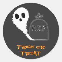 Spookachtige Geest Met Graf Halloween Sticker
