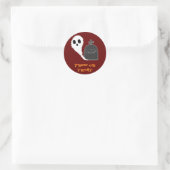 Spookachtige Geest Met Graf Halloween Sticker (Tas)