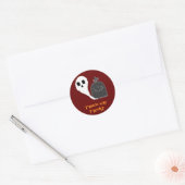 Spookachtige Geest Met Graf Halloween Sticker (Envelop)