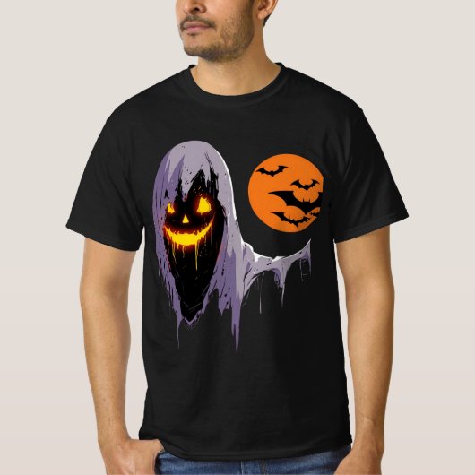Spookachtige geest met volle maan t-shirt (Voorkant)