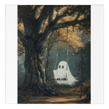 Spookachtige Geest op Schommel Halloween Herfst Bo