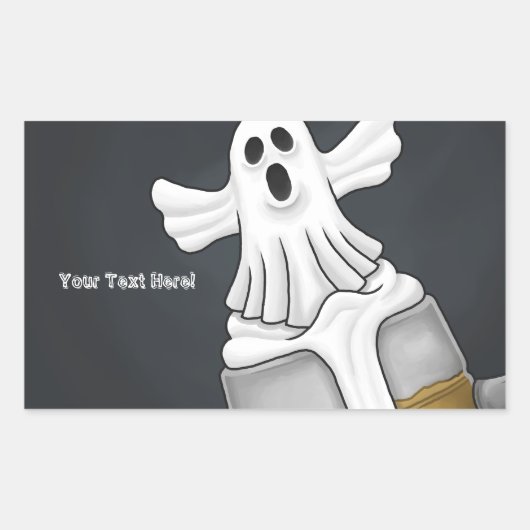 Spookachtige Geest Rechthoekige Sticker (Voorkant)