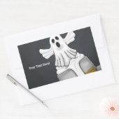 Spookachtige Geest Rechthoekige Sticker (Envelop)
