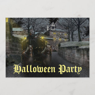 Spookachtige Geesten Bezeten Paard en Wagen Hallow Kaart