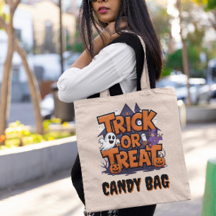 Spookachtige geesten en pompoenen op Halloween Tote Bag
