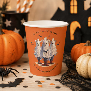 Spookachtige Ghost Cowboys Western Halloween Papieren Bekers