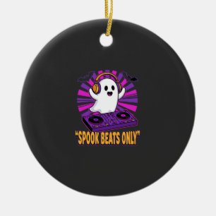 Spookachtige Ghost DJ Halloween Beats Design_1 Keramisch Ornament