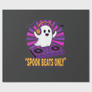 Spookachtige Ghost DJ Halloween Beats Ontwerp_1 Cadeaupapier