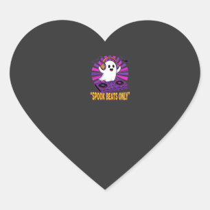 Spookachtige Ghost DJ Halloween Beats Ontwerp_1 Hart Sticker