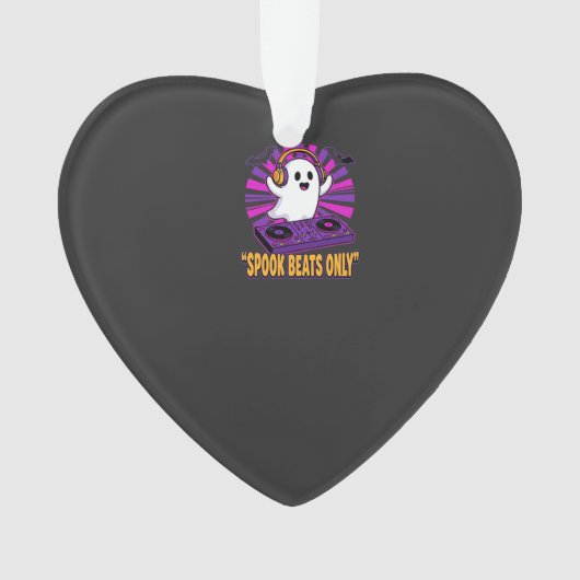 Spookachtige Ghost DJ Halloween Beats Ontwerp_1 Ornament (voorkant)