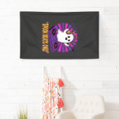 Spookachtige Ghost DJ Halloween Beats Ontwerp_1 Spandoek (Insitu)