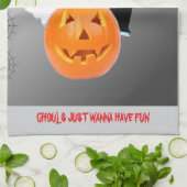 Spookachtige gloed "Spooky Vibes" Halloween Theedoek (Gevouwen)