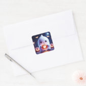 spookachtige gloed vierkante sticker (Envelop)