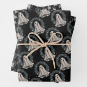 Spookachtige Gothic vakantie cadeau wrap Papier  G Inpakpapier Vel (In situ)