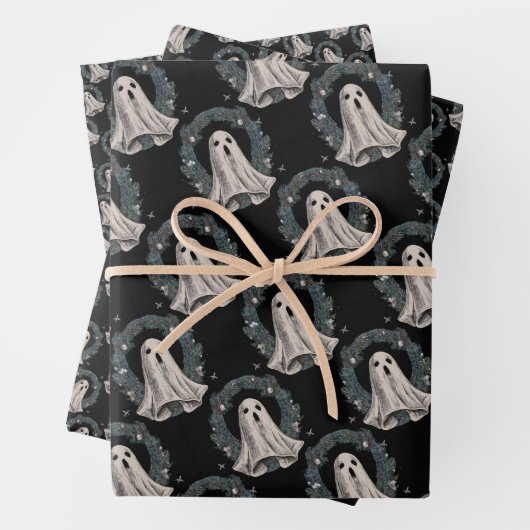 Spookachtige Gothic vakantie cadeau wrap Papier  G Inpakpapier Vel (In situ)