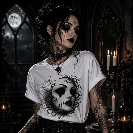 Spookachtige Gotische Maagd Tri-Blend Shirt