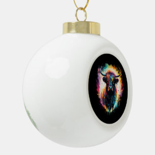 Spookachtige Gratie: Spectraalholografische Hoogla Keramische Bal Ornament