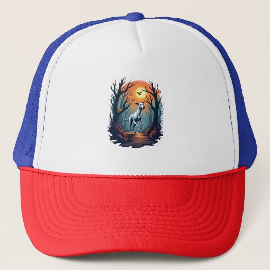 Spookachtige Greyhound Dash Trucker Pet (Voorkant)