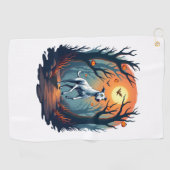 Spookachtige Greyhound-sprint Golfhanddoek (Horizontaal)