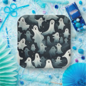 Spookachtige griezelige snacks Halloween Square Papieren Bordje (Feest)