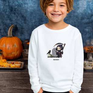 Spookachtige Grim Reaper Kerkhof Kraai Gotische Ha