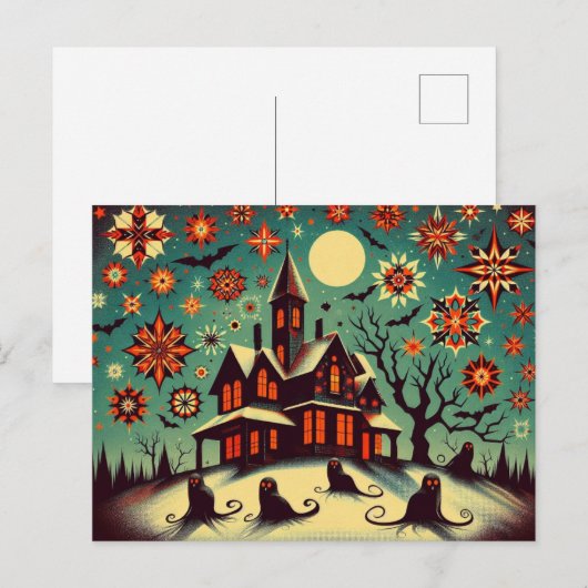 Spookachtige groeten briefkaart (Voorkant / Achterkant)