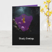 "Spookachtige groeten!" Dubbele wenskaart Kaart (Gele Bloem)