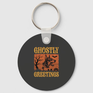 Spookachtige Groeten Halloween Dobermann Begraafpl Sleutelhanger