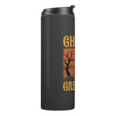 Spookachtige Groeten Halloween Dobermann Begraafpl Thermosbeker (Gedraaid links)