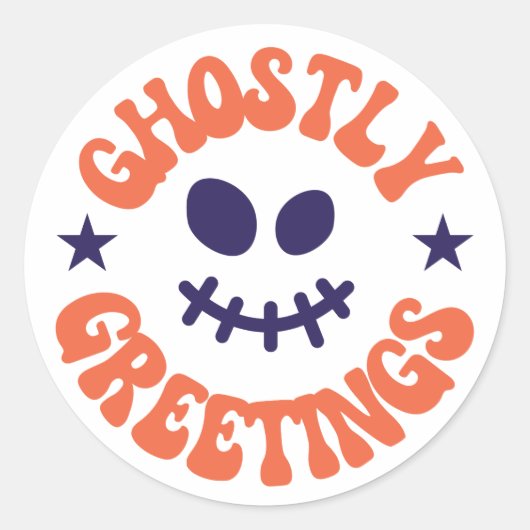 Spookachtige groeten, Halloween Ronde Sticker (Voorkant)