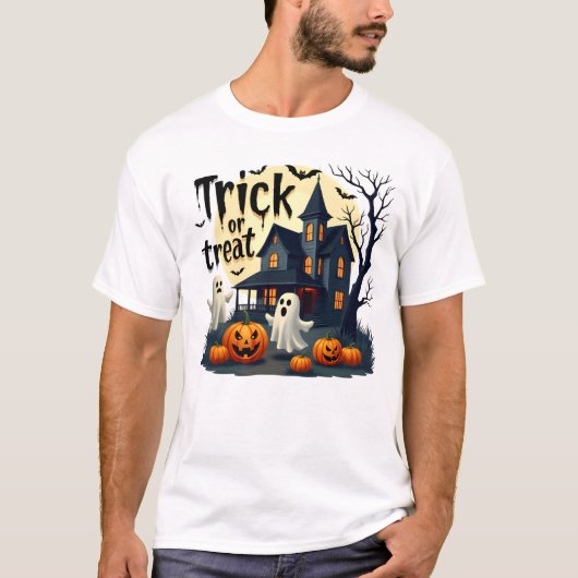 Spookachtige Halloween-avond in het spookachtige h T-shirt (Voorkant)