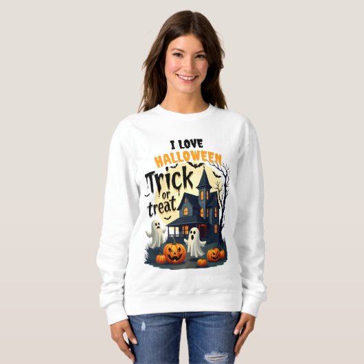 Spookachtige Halloween-avond in het spookachtige h Trui (Voorkant volledig)
