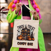 Spookachtige Halloween-avond met geesten en pompoe Tote Bag