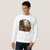 Spookachtige Halloween-avond met geesten en pompoe Trui (Voorkant volledig)