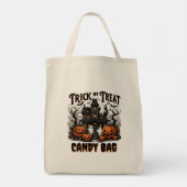 Spookachtige Halloween-avond met pompoenen en gees Tote Bag (Achterkant)