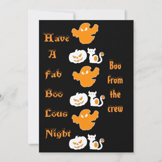 Spookachtige Halloween Boe Parade Geesten Heksen P Feestdagenkaart (Voorkant)