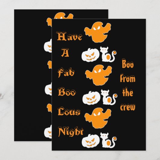 Spookachtige Halloween Boe Parade Geesten Heksen P Feestdagenkaart (Voorkant / Achterkant)