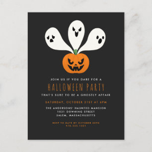 Spookachtige Halloween-feestuitnodiging Briefkaart
